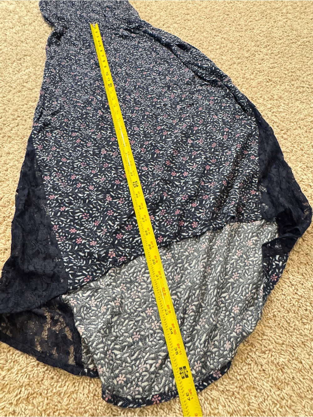NWT Abercrombie & Fitch navy blue floral maxi dress Girls Xlarge - Picture 12 of 13